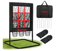 9 Hole Pitching Net with Strike Zone, 3 Height Adjustable, More Stable Base Design and Includes 4 Stakes & 2 Sandbags, Pitching Target for Baseball & Softball Practice