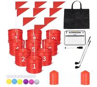 9 Holes-Outdoor Backyard Golf Game Set,Outdoor Yard Golf Chipping Game with 2 Clubs,Ball and Flag,Fun for All Crowd, Perfect for Beach,Park,Lawn and Camping