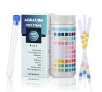 9-in-1 Aquarium Test Strips 100Pcs, Hot Tub, Pool, Pond Water Test Kit for Testing PH, Hardness, Free Chlorine, Copper, Iron, Nitrate, Nitrite, Carbonate, Alkalinity