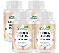 9-in-1 Binder Detox Capsules 1500mg, High Strength Gut & Liver Detox Cleanse, with Activated Charcoal, Highly Absorbable Full Body Detox, Vegan & Natural (90 Count (Pack of 4))