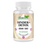 9-in-1 Binder Detox Capsules 1500mg, High Strength Gut & Liver Detox Cleanse, with Activated Charcoal, Highly Absorbable Full Body Detox, Vegan & Natural (90 Count (Pack of 1))
