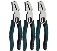 9-in-1 Multi-Functional Pliers Nail Puller, Heavy-Duty Wire Cutter and Stripper Tool with High-Leverage Design, Steel Lineman Pliers for DIY and Home Repair (3 PCS)