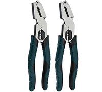 9-in-1 Multi-Functional Pliers Nail Puller, Heavy-Duty Wire Cutter and Stripper Tool with High-Leverage Design, Steel Lineman Pliers for DIY and Home Repair (2 PCS)