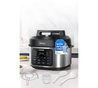 9-in-1 Pressure Cooker Rice Cooker 6L with 12 Cooking Functions Living and Home Black One Size
