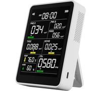 9-in-1 Professional Indoor Air Quality Monitor PM2.5/PM10/CO2/Temperature/Formaldehyde Detector/Humidity TVOC/Time Display Air Quality Tester for Home Office School Portable Air Quality Tester