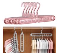 9 In 1 Smart Hanger Pro, 9 Hole Non-slip Foldable Hanger, 360° Wrinkle-Free & Clutter, Cascading Features Space Saving For Home Or Travel(Pink)