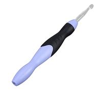 9 in 1 USB Rechargeable Light Up Crochet Hooks,LED Dimmable Crochet Set with 9 Interchangeable Heads,2.5mm-6.5mm,Ergonomic Crochet Hooks(Purple Handle)