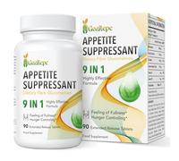 9-in-1 Vegan Appetite Suppressant for Women - High Strength Glucomannan 1600mg, Green Tea (50% EGCG), Cayenne, Chromium & B Vitamins - 90 Extended Release Tablets