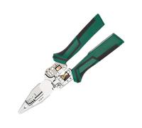 9 in 1 Wire Stripper Stainless Steel Electrician Cable Cutter Wire Crimping Pliers Clamper Splitting Winding Multi Function Tool(B)