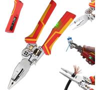9 in 1 Wire Stripper Twister with Electricity Measurement,Wire Stripper Twister for Cutting and Pulling Wires,Voltage Tester Pliers, Cable Scissors for Scraping and Pressing Wires with Voltage Test