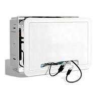 9" in Wall TV Media Box for Device & Cable Management Hidden Outlet Box, Structured Wiring Enclosure with Custom Knockouts, WiFi Friendly, for Roku, Apple TV, Fire TV Stick & Samsung One Connect Mini