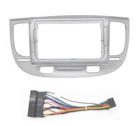 9 Inch 2 Din Android Head Unit Car Radio Frame Stereo Dash Fascia Trim Bezel For Kia For Rio 2 2005 2006 2007 KLAUER(Silver with cable)