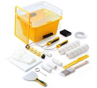 9-Inch 21Pcs Paint Kit, 23cm Paint Bucket with Disposable Filler, Mini Foam Roller Cover, 9-Inch Microfiber Paint Roll with Paint Roller