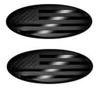 9 Inch American Black Flag Emblem for Ford,Replacement for Ford Emblem,Aluminum Front Grill Rear Tailgate Oval Badge Fit for Ford F150,F250,F350,Edge,Explorer,Ranger(2 Pieces)