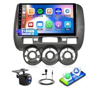 9 Inch Android 13 Car Stereo forHonda Jazz GD 2002-2008 w/Wireless Carplay Android Auto 2 Din Car Radio Receiver Multimedia Player Screen with Bluetooth AM/FM Navigation SWC Rear View Camera