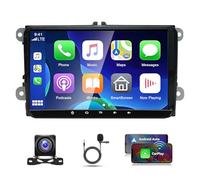 9 Inch Android 13 Universal Car Stereo for V-W Caddy Touran Golf Polo Vento Passat Sagitar 2 Din Car Radio with Wireless CarPlay Android Auto GPS WiFi Bluetooth FM/RDS Backup Camera, 2+32G
