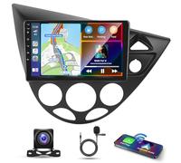 9 Inch Android 14 Car Stereo for Ford Focus MK1 1998-2004 IPS Touch Screen 2 Din Car Radio Receiver w/Wireless Carplay Android Auto GPS Navi Bluetooth Wifi HiFi BT SWC FM AM Backup Camera Mic, 2+32G