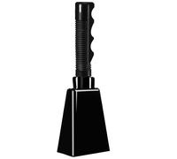 9 Inch Black Cow Bell Noise Makers with Handle Black Steel Cowbell for Sporting Events Cheering Graduation Decor Football Games Party (Black)