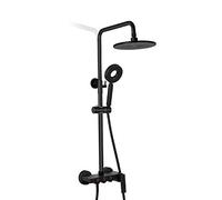 9-Inch Black Rain Shower Combo Set Wall-Mounted Bathroom Faucet with Handheld Shower Head & Tub Spout Luxury Shower System for Spa-Like Experience