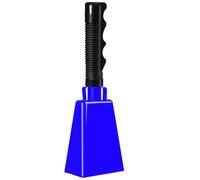 9 Inch Blue Cow Bell Noise Makers with Handle Black Steel Cowbell for Sporting Events Cheering Graduation Decor Football Games Party (Blue)