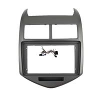 9 INCH Car Frame Fascia For Chevrolet For Aveo 2 For Sonic T300 2011-2015 Adapter Canbus Box Cable Radio Head Unit Panel Kit(Gray,Set)
