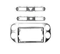 9 Inch Car Radio Fascia Compatible with Auto Stereo CD/DVD Dash Mount Trim Frame Kit Plastic Panel Center Console Holder Navigation frame(Silver)