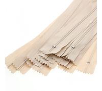 9 Inch Close End Nylon Coil Zippers for Sewing Craft Assorted Length (30 PCS Beige) YIGUANXIN