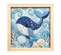 9 inch DIY Fabric Poke Art Kit Christmas & Sea Theme Art Craft for Beginner | Kintsugi Japanese Fabric Complete DIY Craft Kit For Adults & Beginners Christmas Wreath Home Decoration Xmas Gift Idea