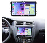 9 Inch Double Din Android 15 Car Stereo for VW Jetta 2006-2015 2G+64G | Car Radio with Wireless Carplay Android Auto Bluetooth GPS Navigation WIFI FM RDS Split Screen Mirror Link SWC Backup Camera