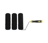 9-Inch Drywall Texture Roller Set with 3 Paint Roller Covers and Frame for Wall Ceiling Painting - Galvanised Steel Handle Yellow Black