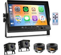9 Inch DVR Reversing Camera Kit & 2 Backup Cameras,Waterproof, Night Vision,DIY Parking Guide Lines, 2-Split Screen, Rear View Camera for Car Truck/Trailer/Bus/Van/Caravan (12V-24 V)