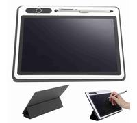 9 Inch Electronic Notepad, LCD Writing Tablet Drawing Pad Hand Painting Tool with PU Protective Cover Erasable Drawing Pad for Business Office (Black (with leather case))