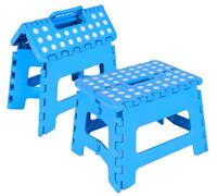 9 Inch Folding Step Stool for Adults,Non-Slip Foldable Steps Stool for Kitchen,Gardens,Bedrooms,Plastic Folding Stool for Kids,Collapsible step Stool Folding,Step Up Stool,Fold Away Stool (Blue)