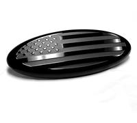 9 inch Front Grille Tailgate Rear American Black Flag Emblem 9"X3.5" Oval Decal Badge Nameplate for F150, F250, F350, Edge, Explorer, Range (9", Black)
