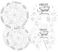 9 Inch Fruit of The Spirit Colorings Wheel DIY Religious Craft with Silver Fasteners - Coloring Sunday School Crafts for Christian Bible Celebrate Spirit Coloring Activity 30 Sets