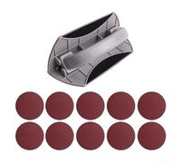 9-Inch Inside Corner Sanding Tool with Ergonomic Handle | Curved Drywall Sander for Wall Edges and Tight Spaces, for ps Plastic Hand Sanding Block Frame 10pc 400 Sandpaper)