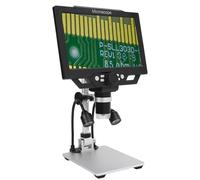 9 Inch LCD Digital Microscope, 12MP 1600X Magnification USB 8 LEDs Microscope Camera, 1080P Coin Microscope Magnifier for Coins PCB Soldering