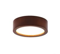 9 inch Led Flush Mount Ceiling Light Fixture, 3000K 4000K 6000K 3 Color Adjustable Ceiling Lights, Wooden Round Close to Ceiling Lamp for Bedroom Hallway Kitchen Laundry Room, JYLSSKUK, Walnut Colo