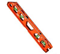 9 Inch Magnetic Mini Level with V Groove and 4 Bubble Vials for Horizontal, 90, 45 and 30 Degree Measurements for Pipes, Metalworking, Plumbing and(Orange)