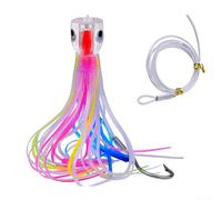 9 Inch Octopus Skirt Bait Trolling Lure with Water Outlet for Deep Sea Fishing Targeting Swordfish, Tuna, Kingfish, Marlin, Salmon and Other Large Fish (B)