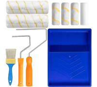 9 Inch Paint Roller Set | Paint Tray | Foam Roller Sleeves | Mini Roller | Paint Brush & Roller Frames | Wall Painting Kit for Walls, Ceilings, Doors, Furniture & DIY Decorating