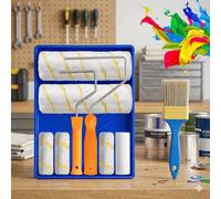 9 Inch Paint Roller Set Tray And Roller Kit Soft Sleeves Brush Decorating Painting Kit