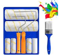 9 Inch Paint Roller Set With Tray Rollers Soft Sleeves Brush Kit