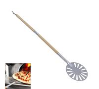 9 Inch Pizza Turning Peel with Detachable Wood Handle, Stainless Steel Metal Perforated Pizza Turner Peel Spatula Paddle for Kitchen Cooking Baking Homemade Bread