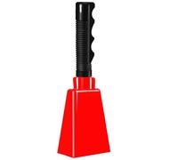 9 Inch Red Cow Bell Noise Makers with Handle Black Steel Cowbell for Sporting Events Cheering Graduation Decor Football Games Party (Red)