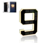 9 Inch Solar House Numbers - Light-Up Waterproof LED Address Plaque for Outdoor Homes, Modern Decorative Exterior Number Sign, Easy DIY Install, Night Visibility (9)