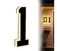 9 Inch Solar Lighted House Numbers for Outside,1 Pc Light Up Waterproof LED Address Signs,Home Garage Shop Numbers Light Sign,Backlit Illuminated Exterior Modern Houses Number Light (1)