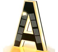9 Inch Solar Lighted House Numbers for Outside,IP65 Waterproof LED Light Up Address Numbers Signs for Houses,No Drill Adhesive or Screw Mount,Dusk to Dawn (A)