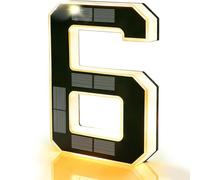 9 Inch Solar Lighted House Numbers for Outside,IP65 Waterproof LED Light Up Address Numbers Signs for Houses,No Drill Adhesive or Screw Mount,Dusk to Dawn (6)