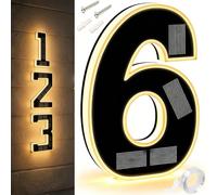 9 Inch Solar Lighted House Numbers For Outside, Light Up House Numbers Solars, Illuminated Houses Number, 0-9 Solar-Powered Houses Number, Illuminate Your Home (6,6.7 in)